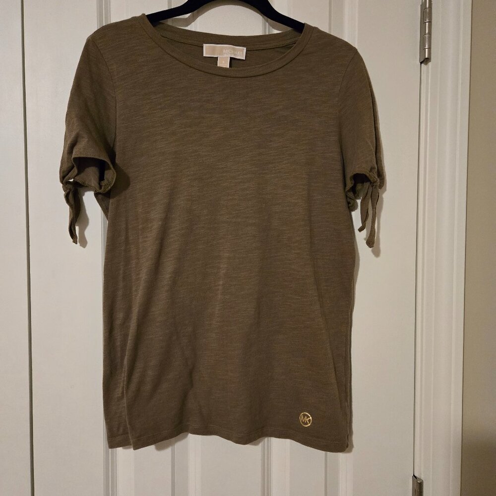 Michael Kors MK Green Short Tie-Sleeve Shirt Women's - Size Small